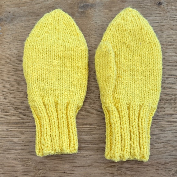 Yellow Knit Hat and Mittens Set for Kids - Picture 2 of 5